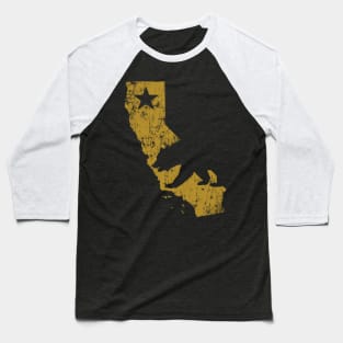 Vintage California Golden State Map Baseball T-Shirt